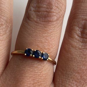 The Last Line sapphire + gold ring, size 7
